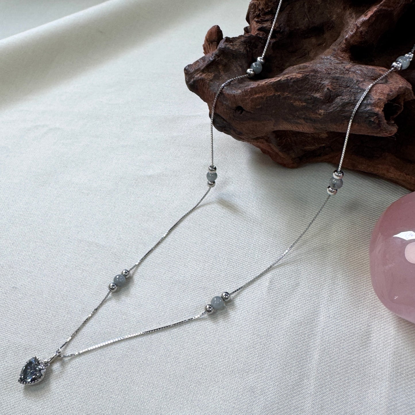 XOXO | Moissanite x Jadeite Beaded Necklace