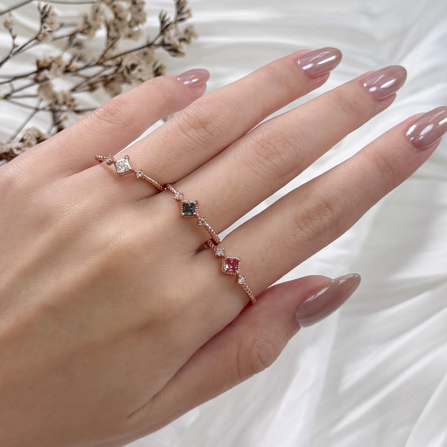 Dainty Moissanite Trio