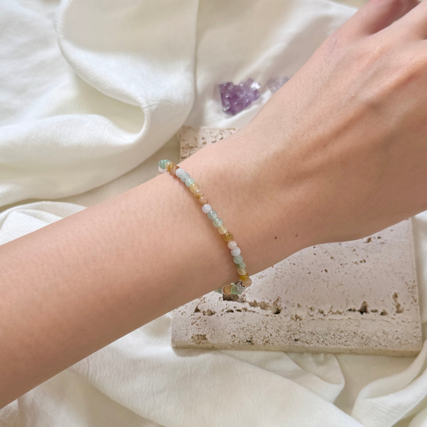 PRISM | Petite Rainbow Beaded Jadeite Bracelet