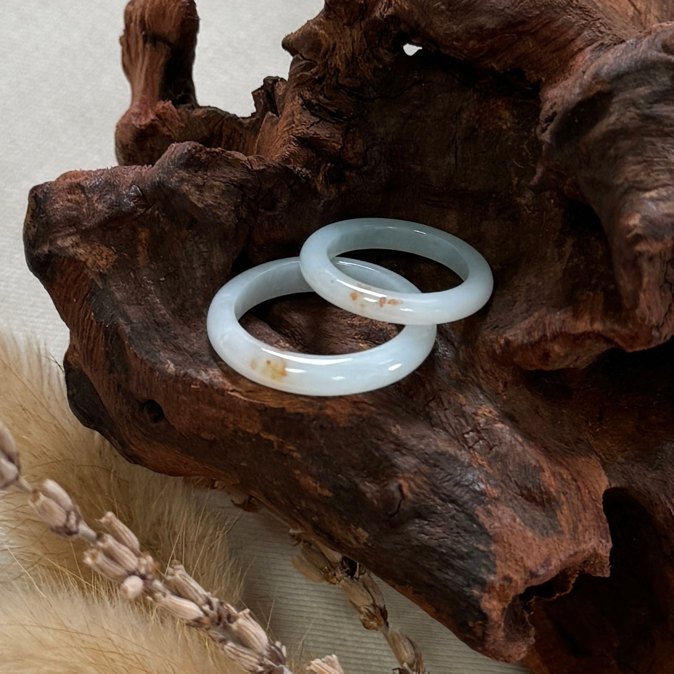 Osmanthus Jadeite Rings