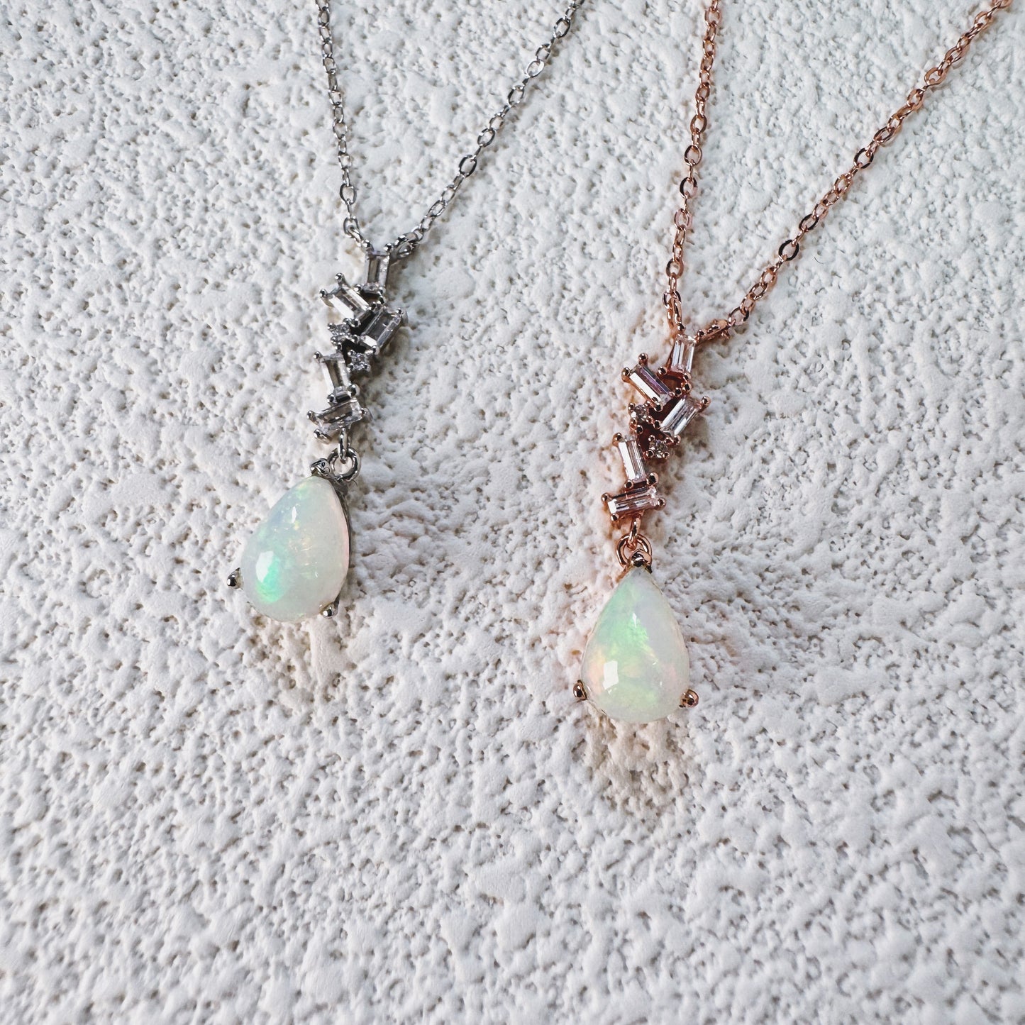 Prism Teardrop Opal Necklace