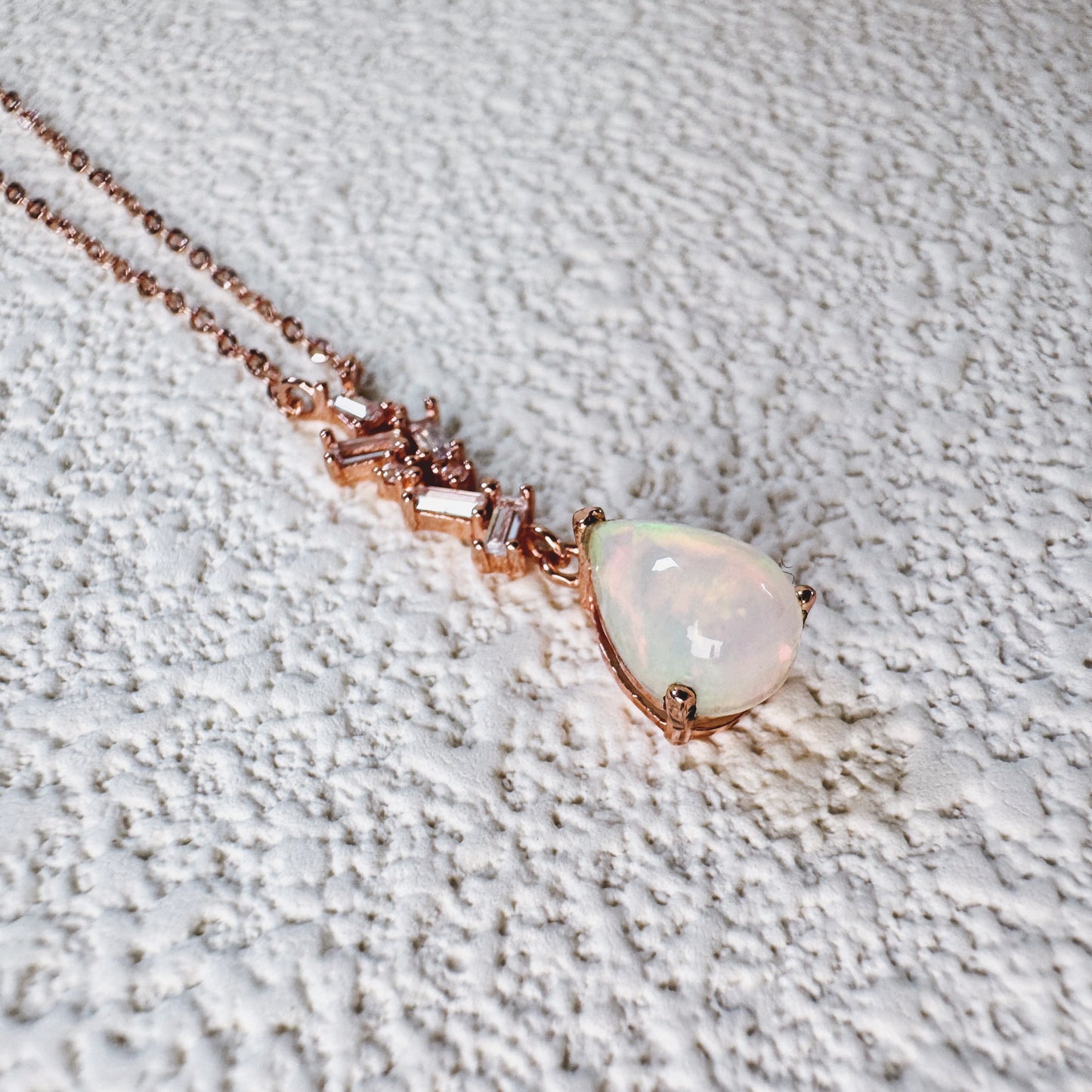 Prism Teardrop Opal Necklace