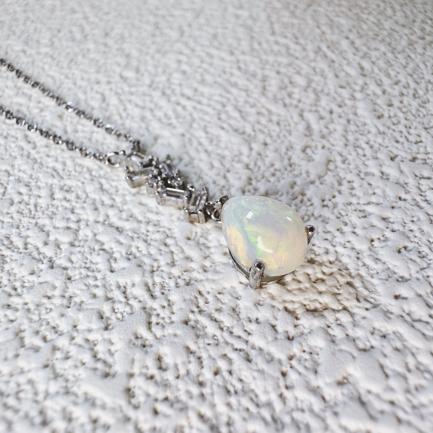 Prism Teardrop Opal Necklace