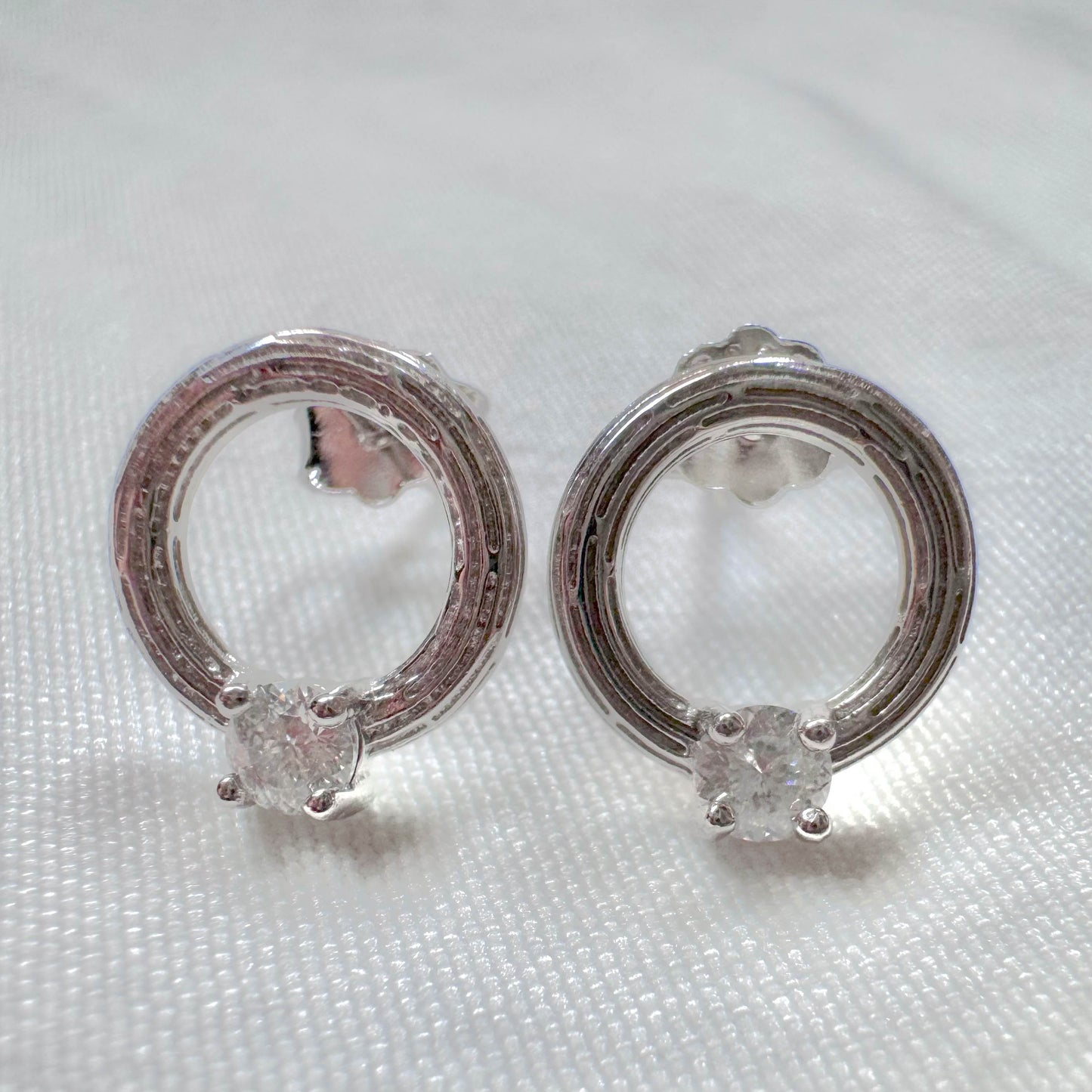 Dina Moissanite Earrings in Silver
