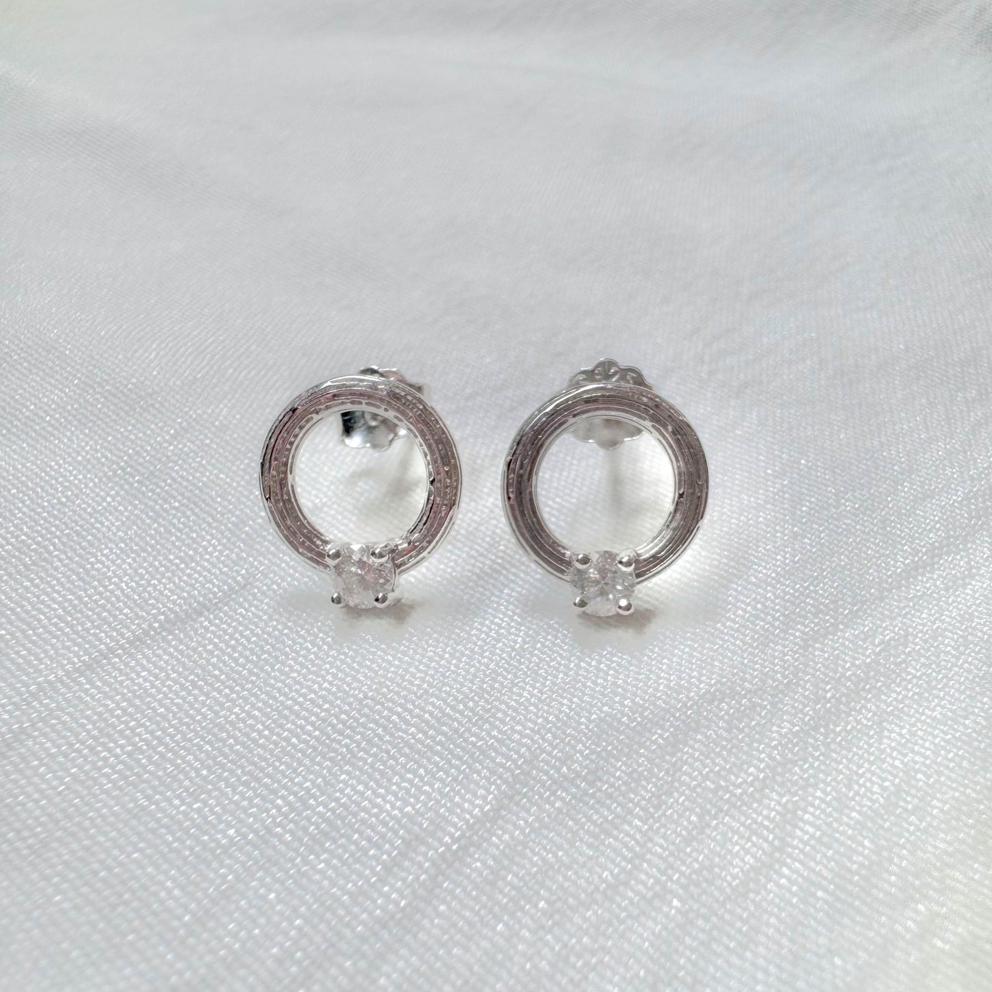 Dina Moissanite Earrings in Silver