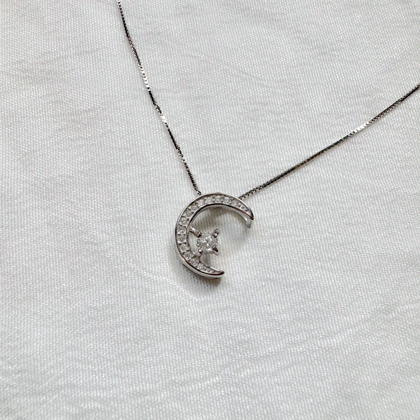 Luna Moissanite Necklace in Silver