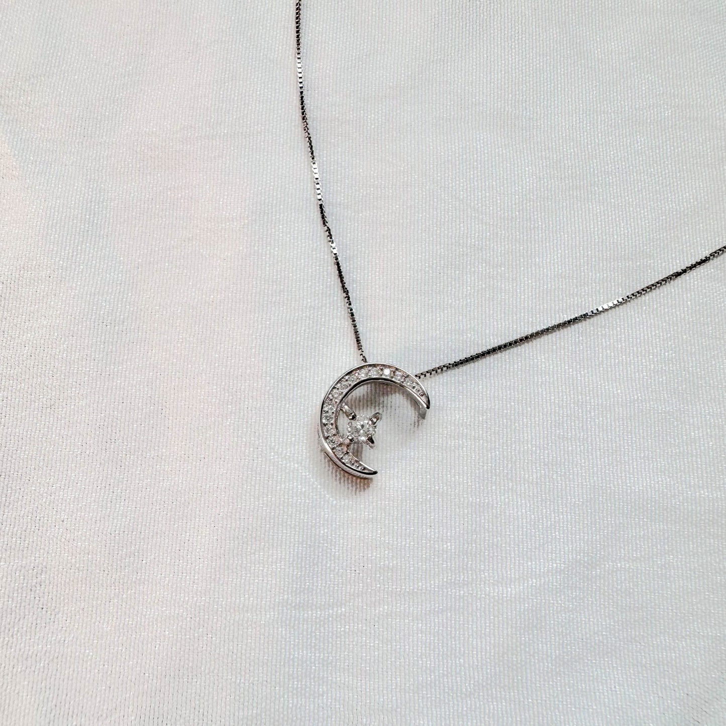 Luna Moissanite Necklace in Silver