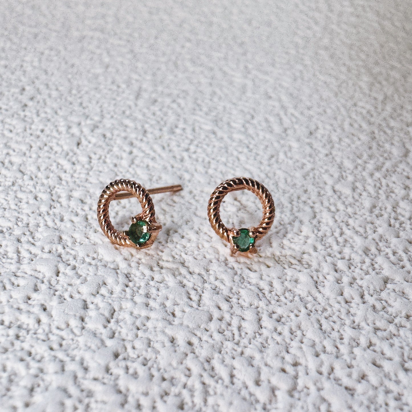 Elysian Twist Emerald Earrings