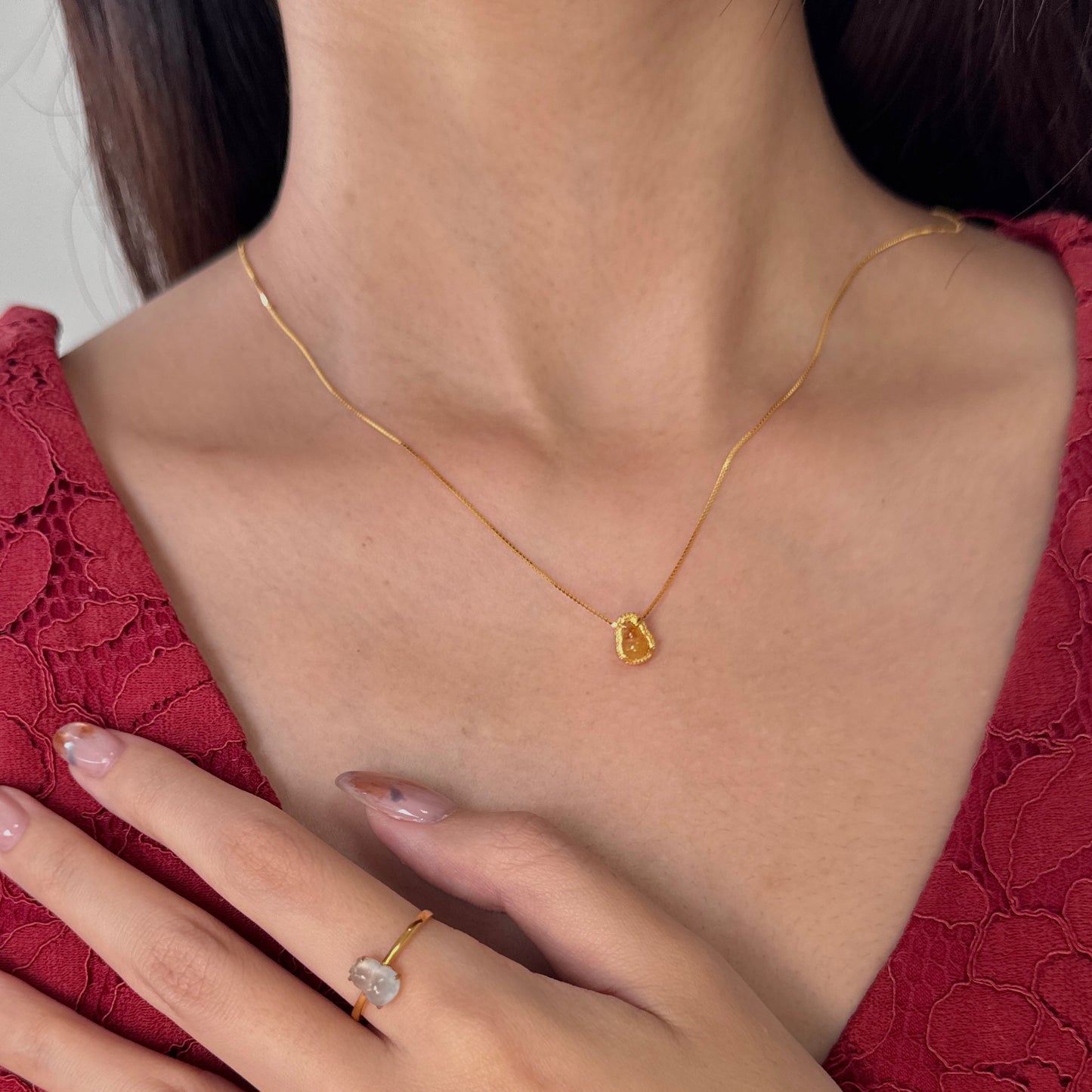 Yellow Hulu Jadeite Necklace