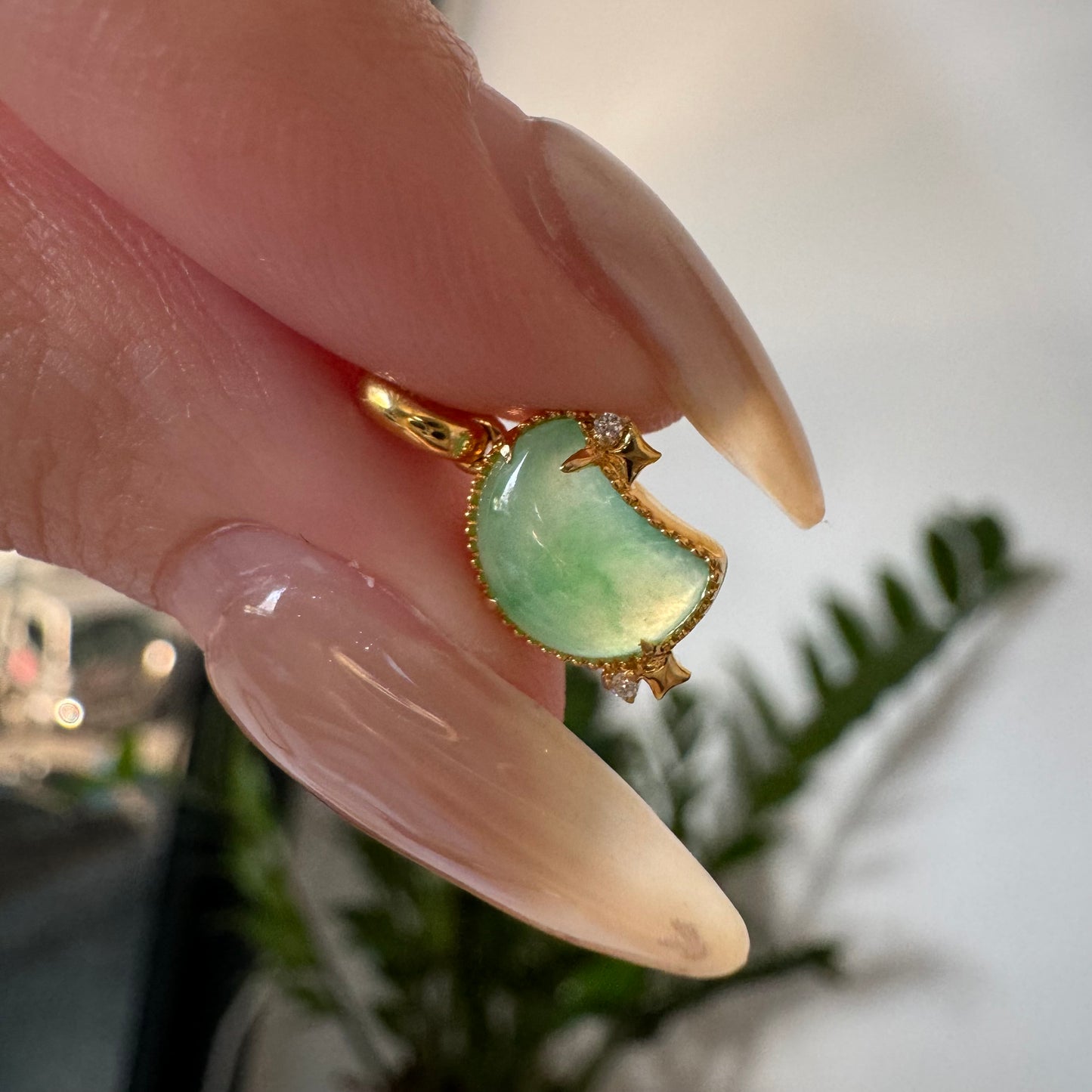 18k Luna Jadeite Pendant