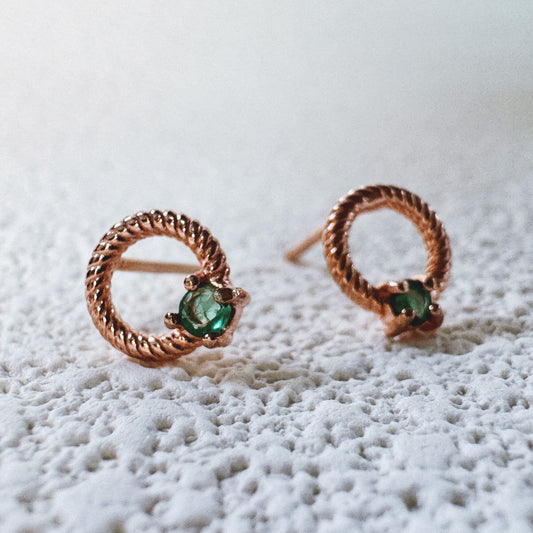 Elysian Twist Emerald Earrings