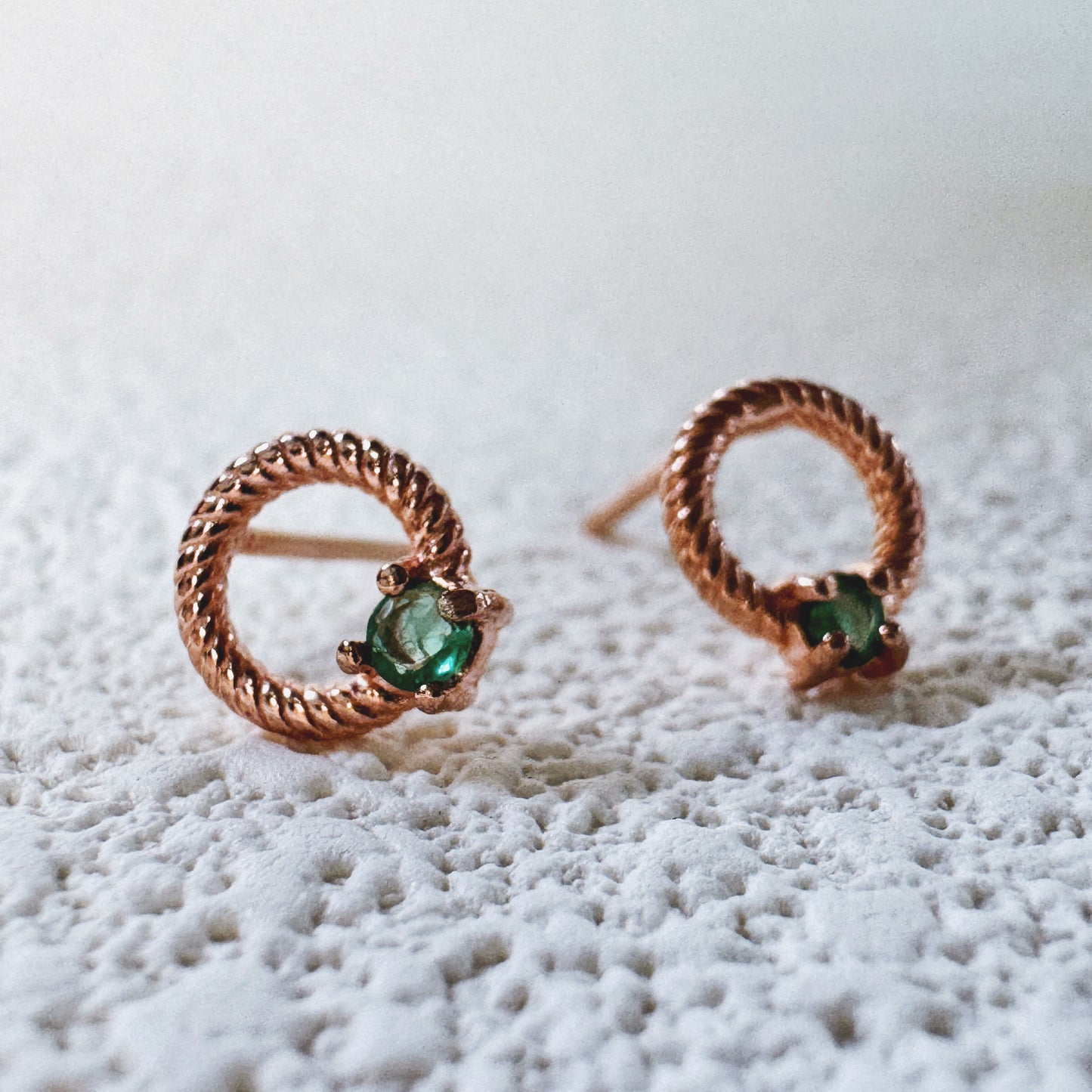 Elysian Twist Emerald Earrings