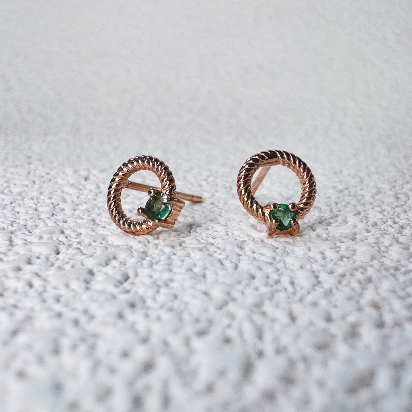 Elysian Twist Emerald Earrings