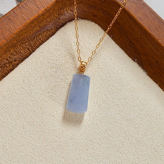 18k Dainty Lavender Jadeite Pendant
