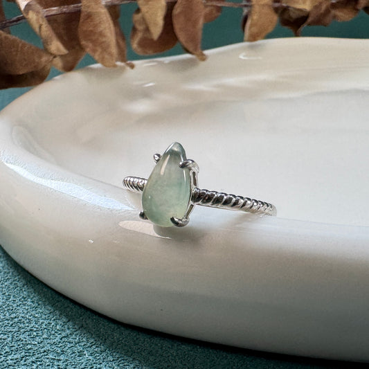 DEW | Lake Green Teardrop Jadeite Ring
