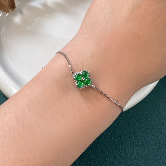 DEW | Green Clover Jadeite Bracelet