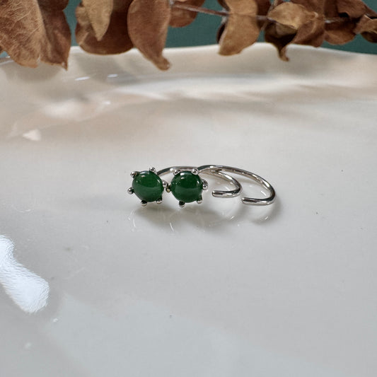 DEW | Green Jadeite C hoops