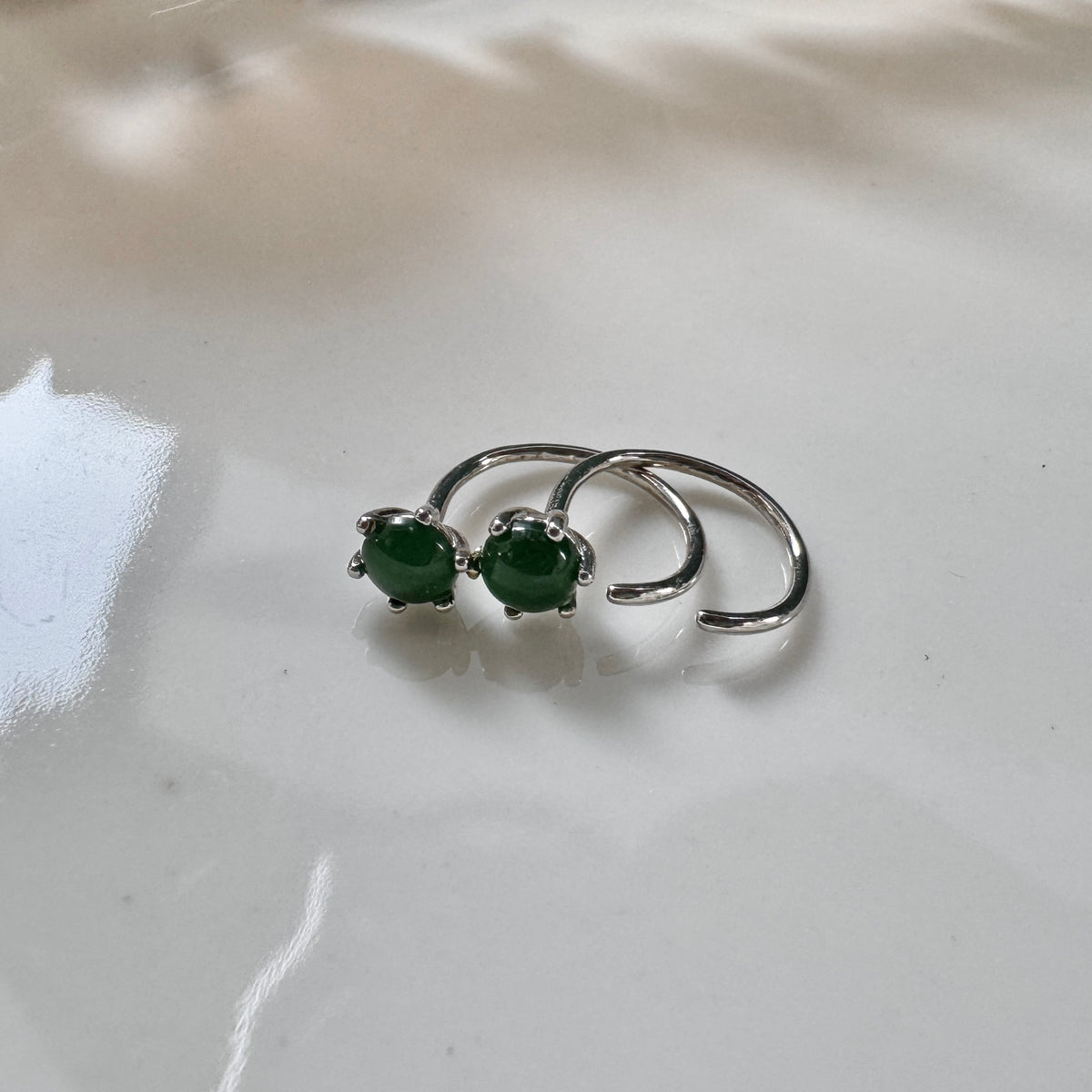 DEW | Green Jadeite C hoops