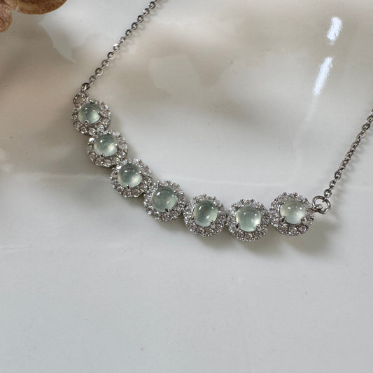 DEW | Halo Pavé Jadeite Necklace