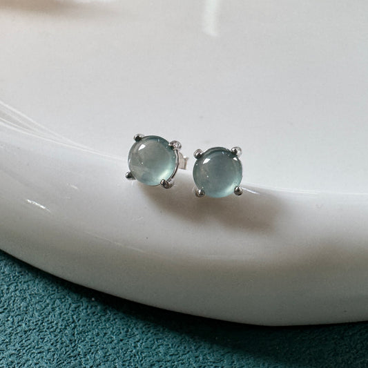 DEW | Minimalist Blue Jadeite Earstuds
