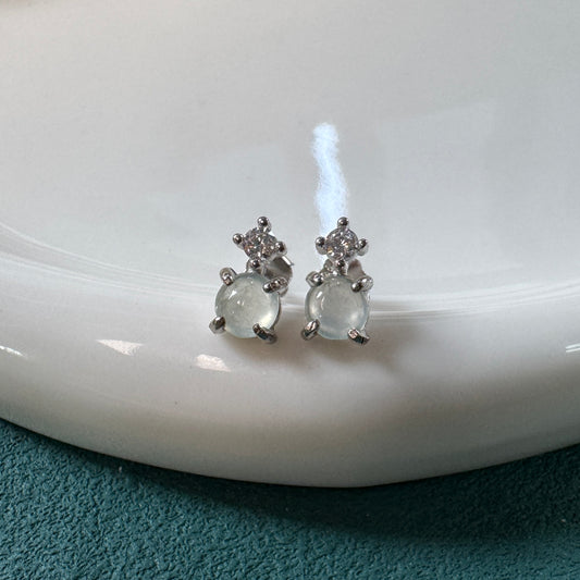 DEW | Dainty Blue Jadeite Earstuds