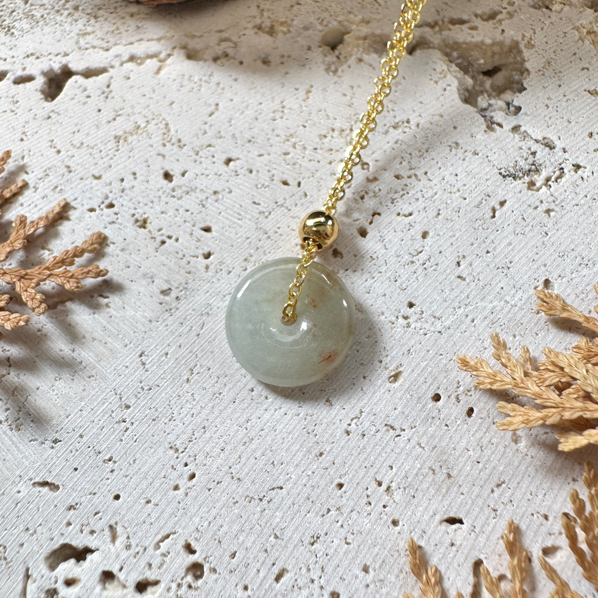 AUTUMN |  Osmanthus Doughnut Jadeite Necklace