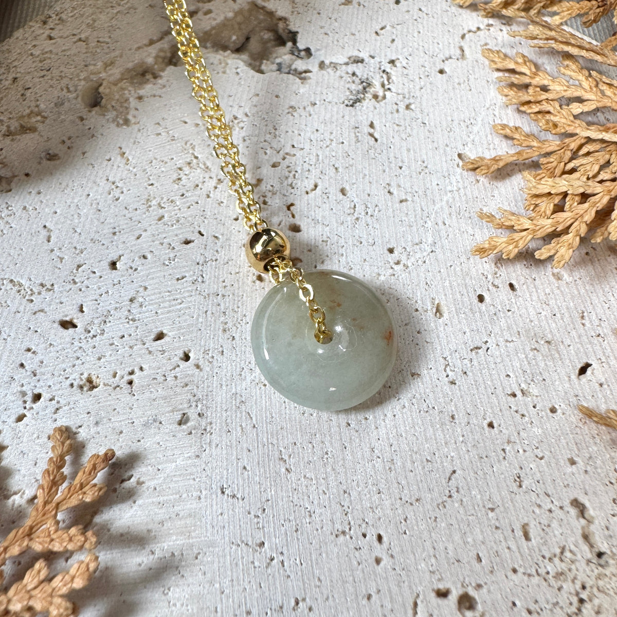 AUTUMN |  Osmanthus Doughnut Jadeite Necklace
