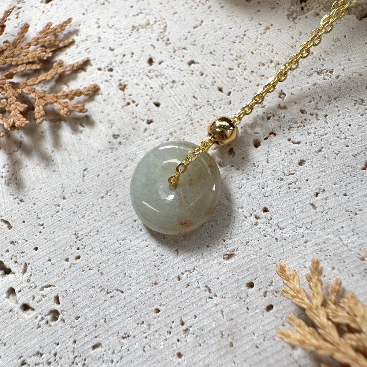 AUTUMN |  Osmanthus Doughnut Jadeite Necklace