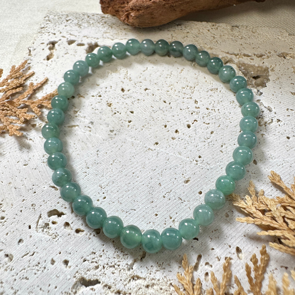 AUTUMN | Teal Jadeite Beaded Bracelet