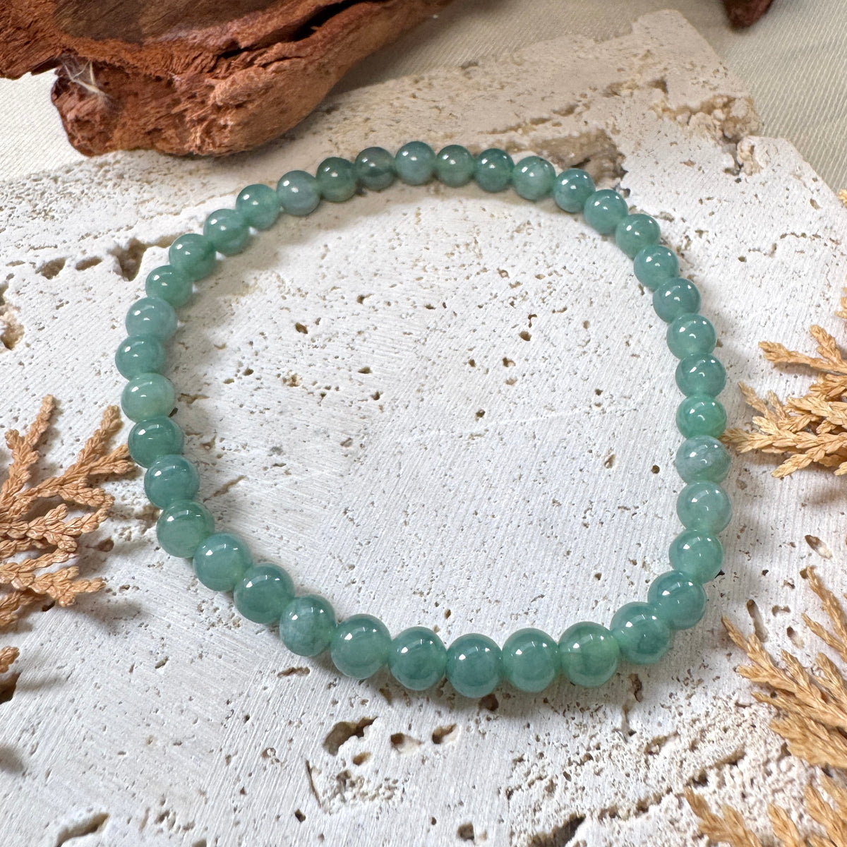 AUTUMN | Teal Jadeite Beaded Bracelet