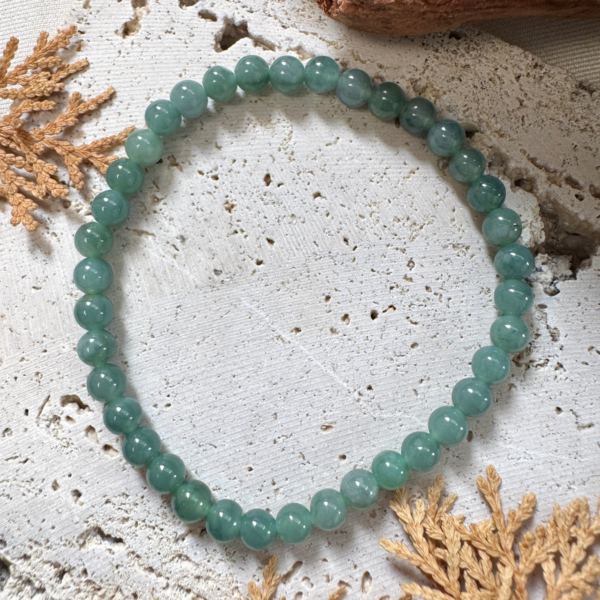 AUTUMN | Teal Jadeite Beaded Bracelet