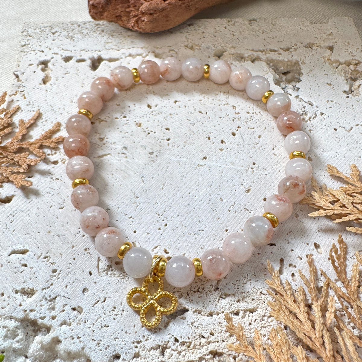 AUTUMN | Blush Jadeite Beaded Bracelet