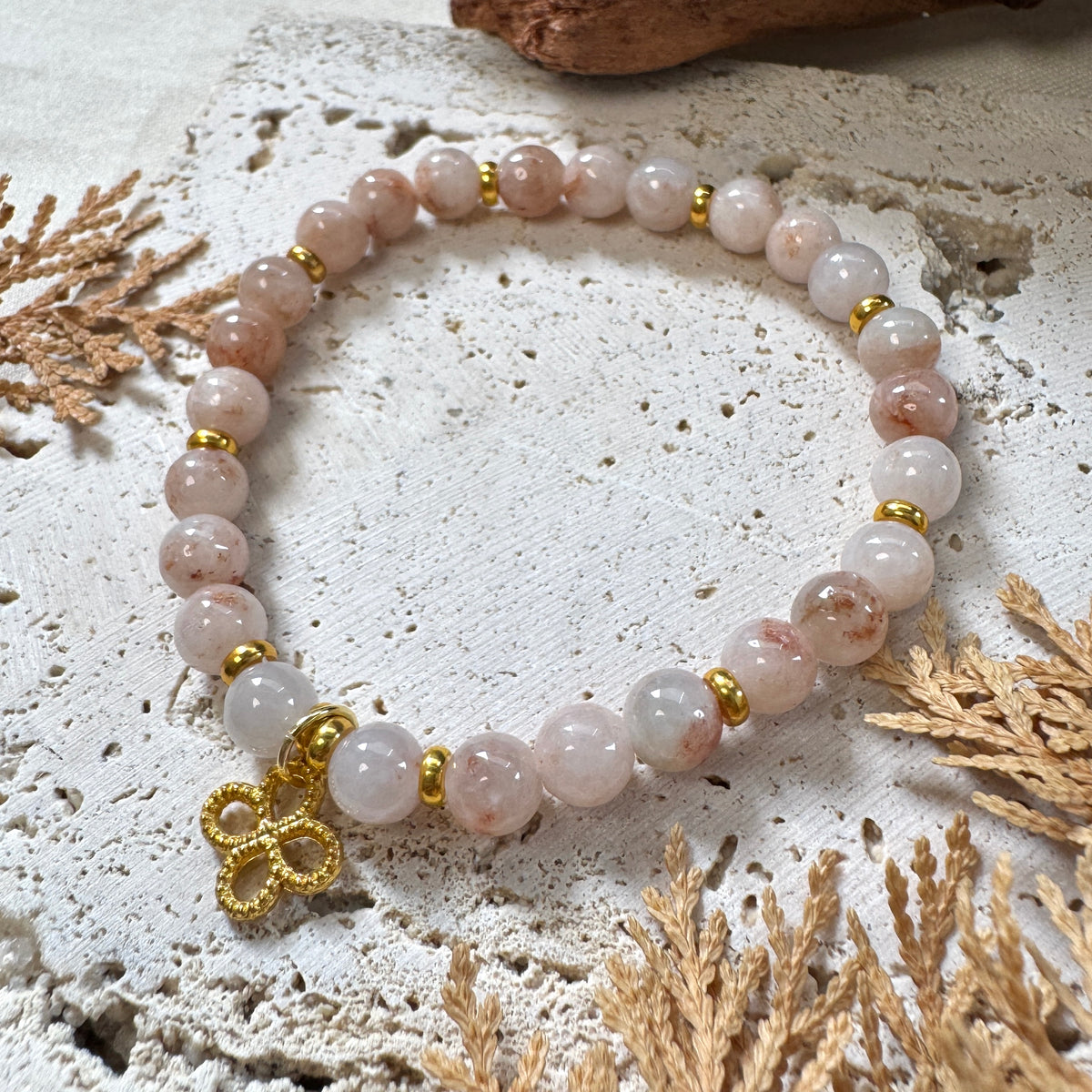 AUTUMN | Blush Jadeite Beaded Bracelet
