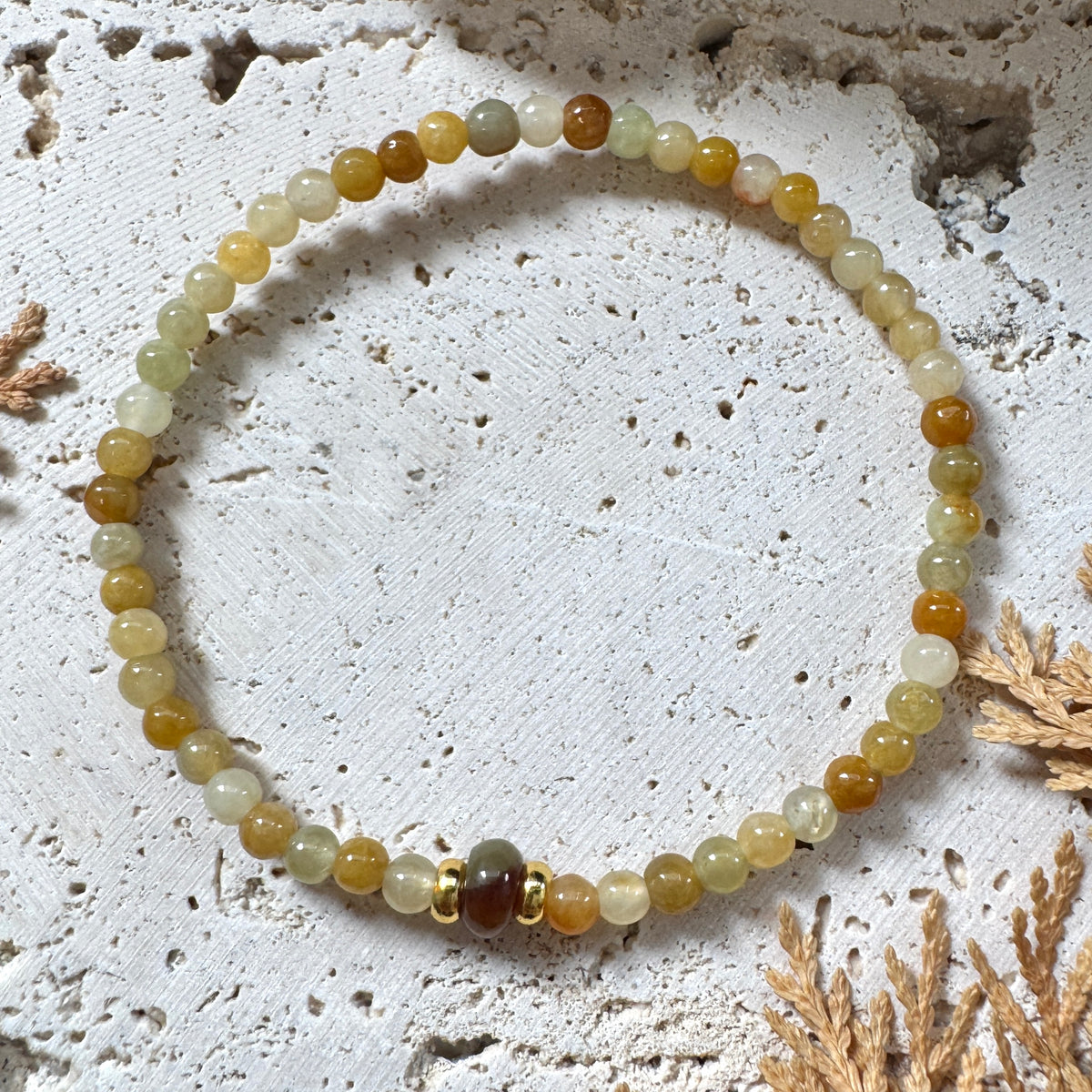 AUTUMN | Maple Jadeite Beaded Bracelet