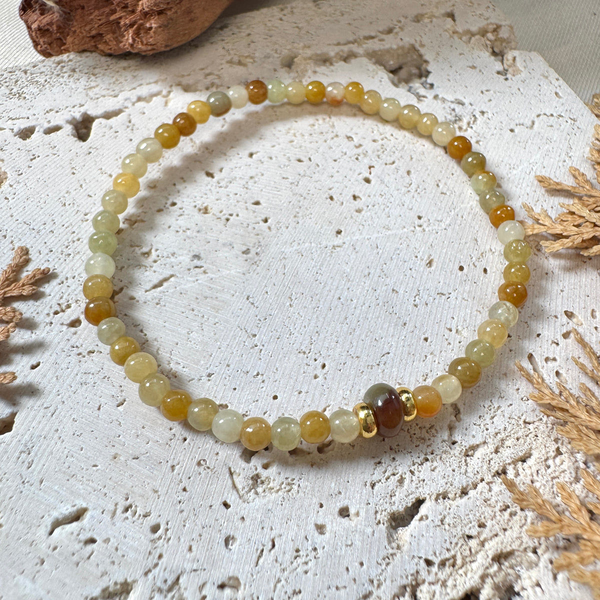 AUTUMN | Maple Jadeite Beaded Bracelet