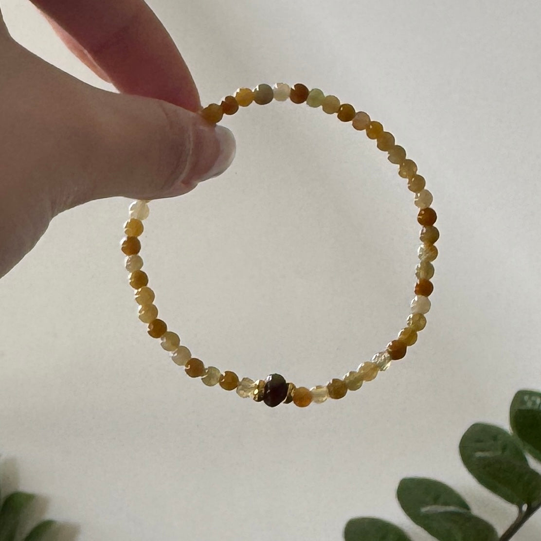 AUTUMN | Maple Jadeite Beaded Bracelet