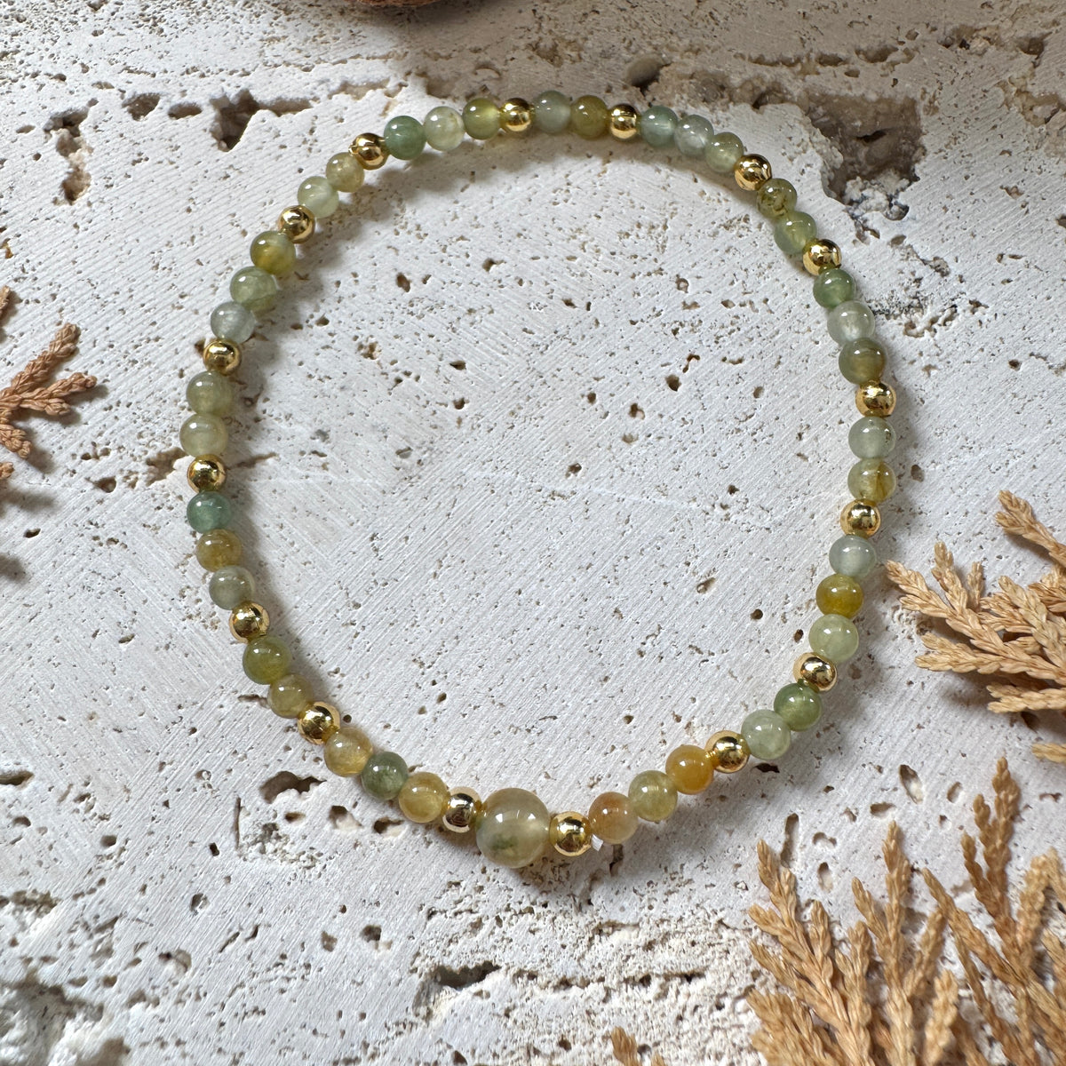 AUTUMN | Honey Grove Jadeite Beaded Bracelet