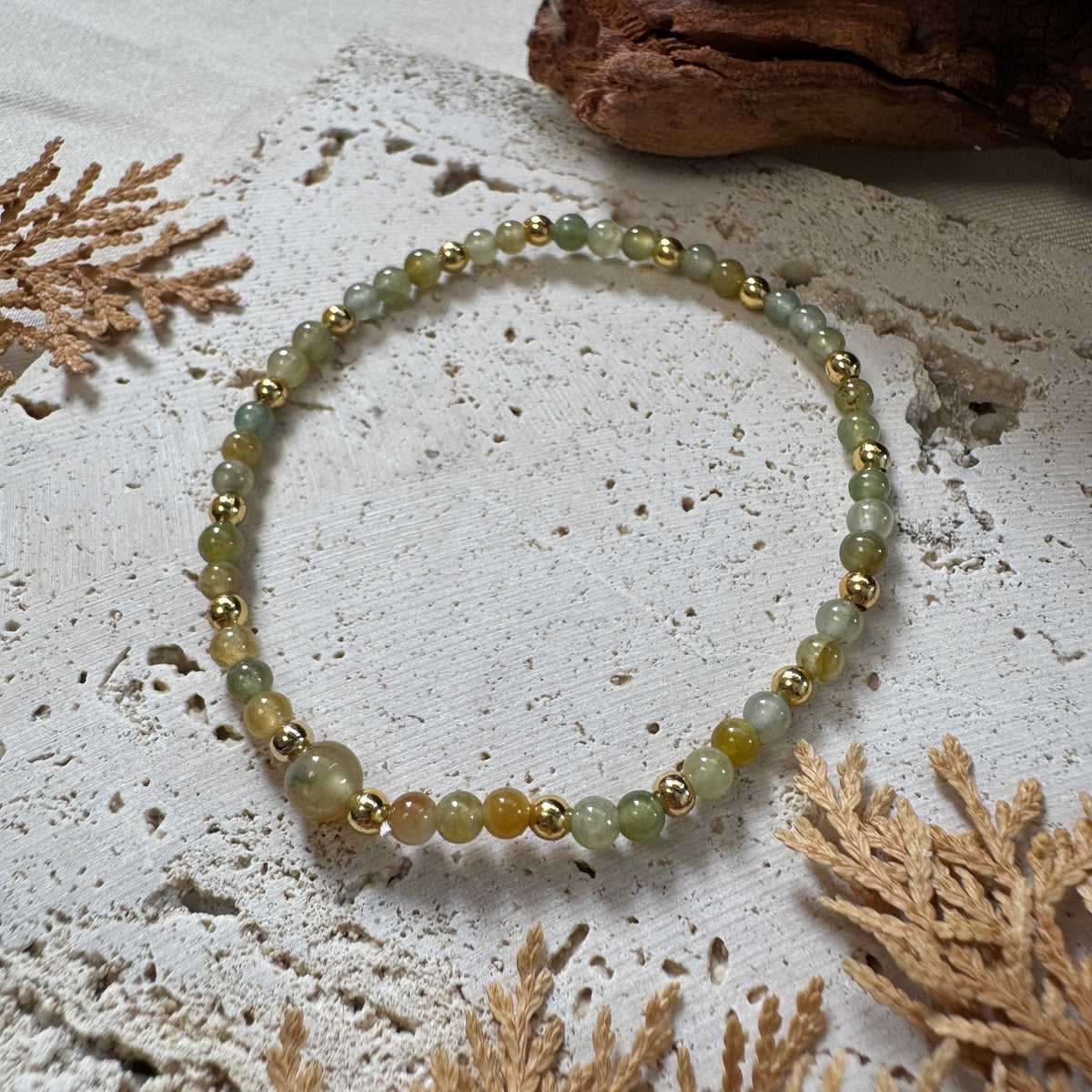 AUTUMN | Honey Grove Jadeite Beaded Bracelet