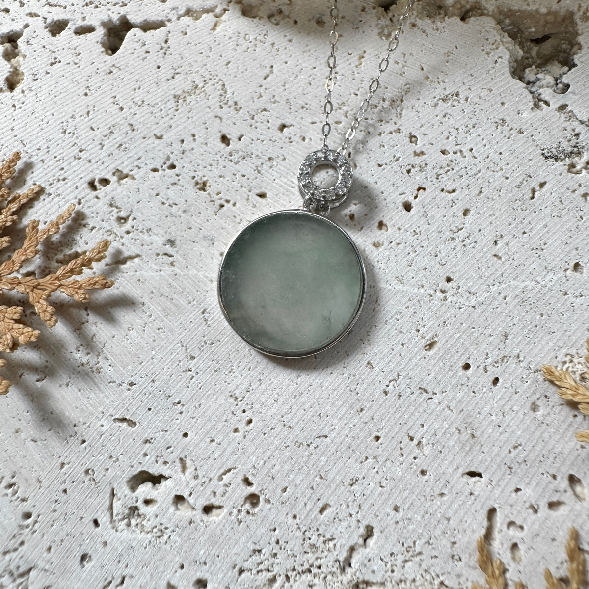 AUTUMN | Sage Round Jadeite Necklace