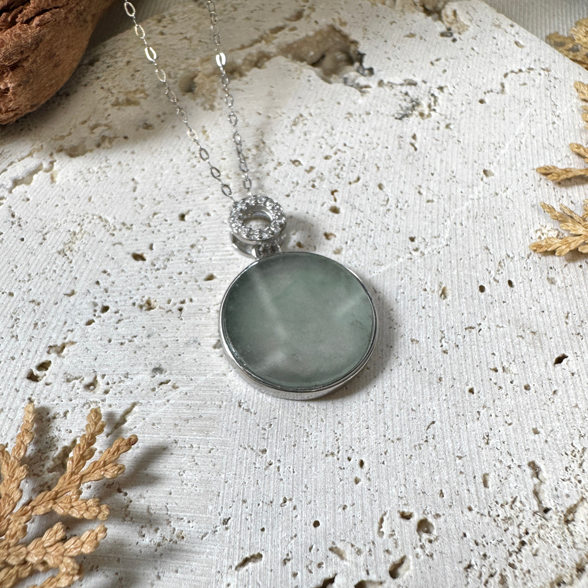 AUTUMN | Sage Round Jadeite Necklace
