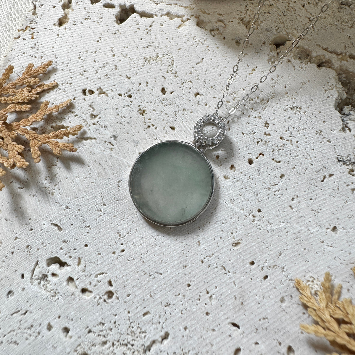 AUTUMN | Sage Round Jadeite Necklace