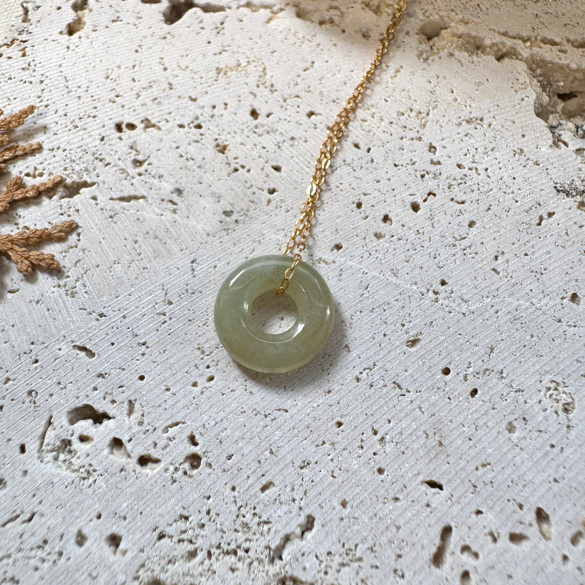 AUTUMN |  Yellow Bagel Jadeite Necklace