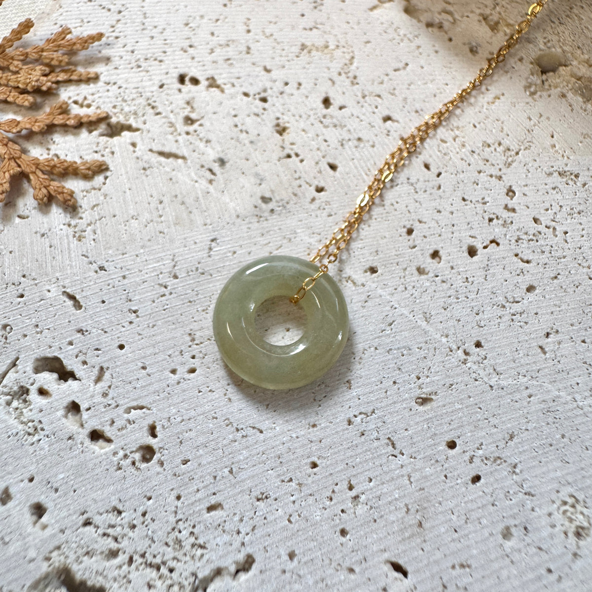 AUTUMN |  Yellow Bagel Jadeite Necklace