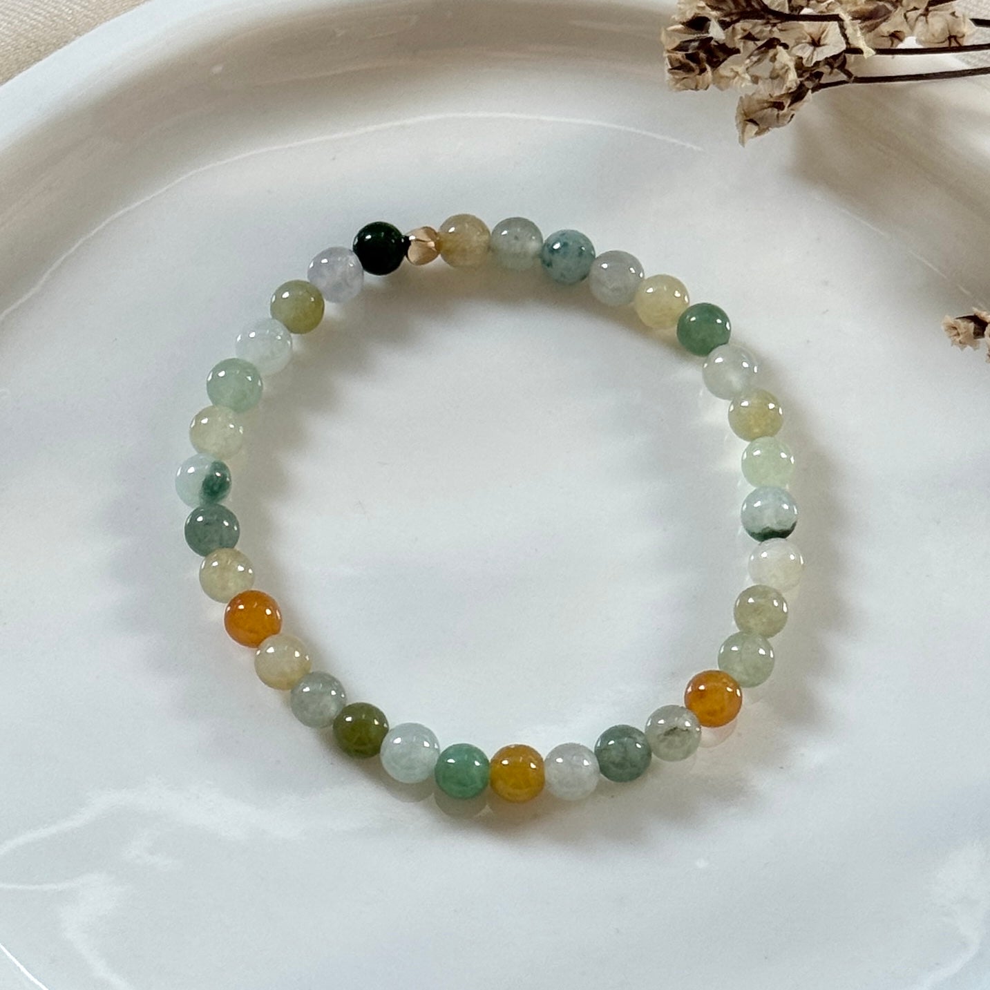 Honeydrop Beaded Jadeite Bracelet