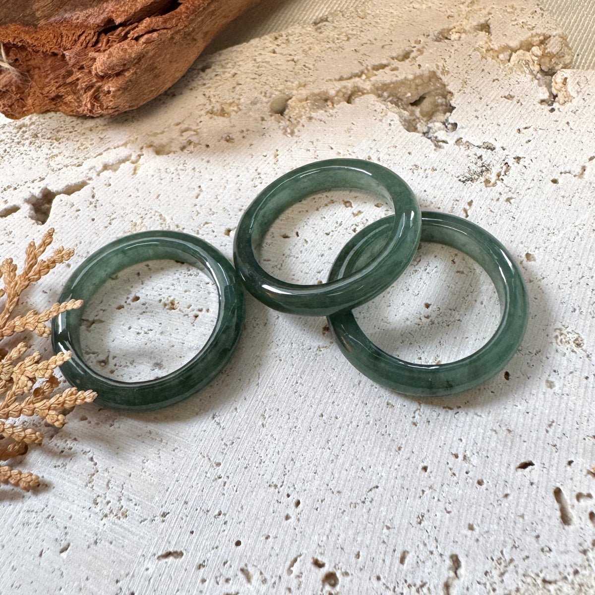 AUTUMN | Forest Green Jadeite Rings