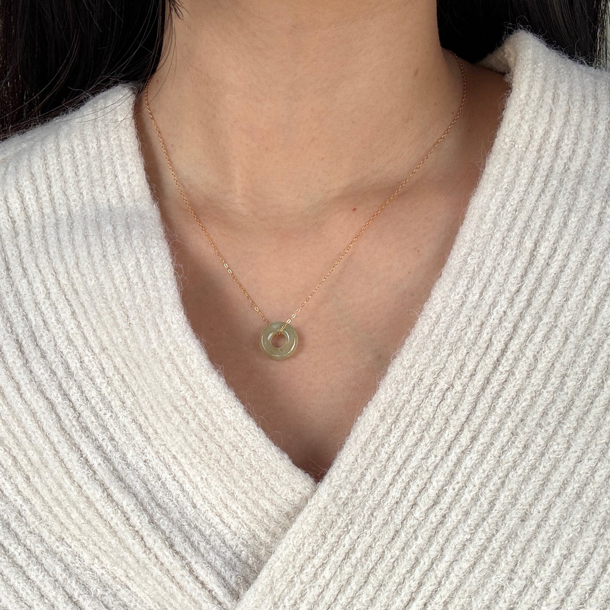 AUTUMN |  Yellow Bagel Jadeite Necklace