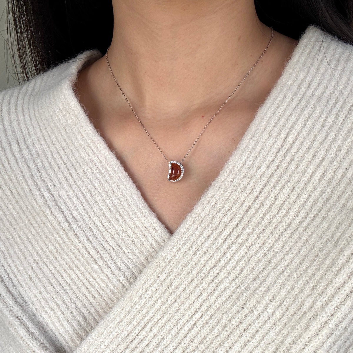 AUTUMN | Moon Jadeite Necklace