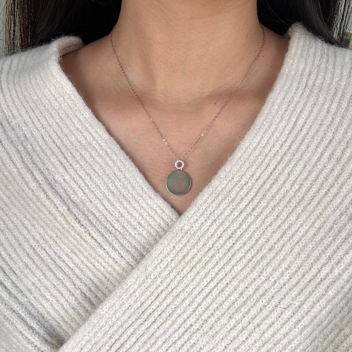 AUTUMN | Sage Round Jadeite Necklace