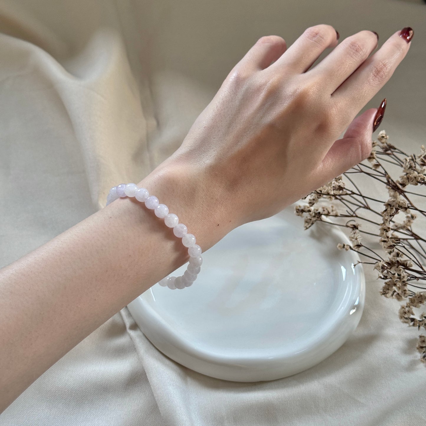 Bubblegum Beaded Jadeite Bracelet