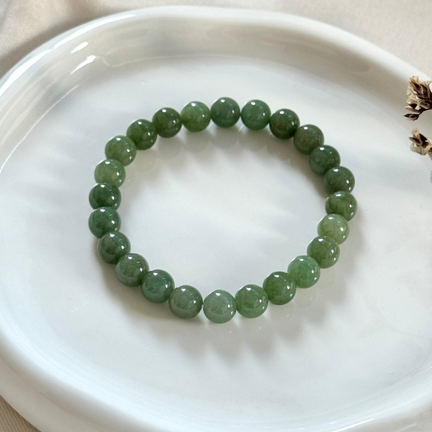 Matcha Beaded Jadeite Bracelet